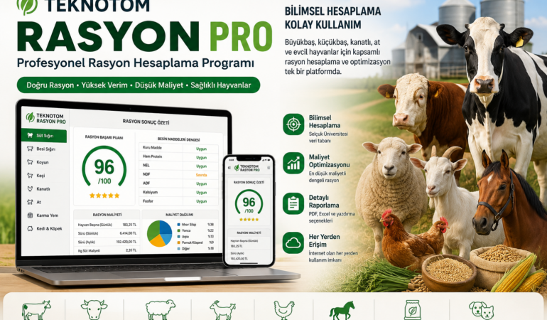 Teknotom Rasyon Pro | Büyükbaş, Küçükbaş, Kanatlı ve At Rasyon Hesaplama Programı