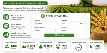 Verim Hesaplama Aracı ile dekar ve hektar başına ürün verimini ücretsiz hesaplayın