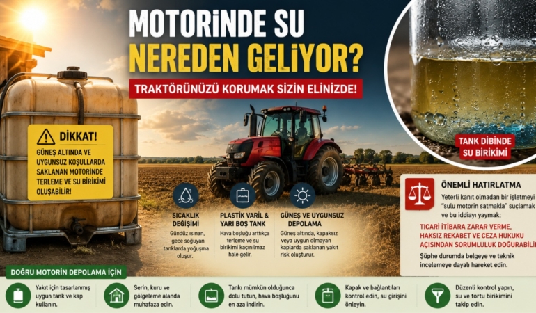 Traktörünüzde “Motorinde Su Var” Denildiyse Hemen Yakıt Aldığınız Yeri Suçlamayın!